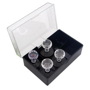 亚信印章盒子收纳盒多格公章盒便携式光敏原子电子印章圆形塑料透明放章多动能财务文具印章盒印鉴