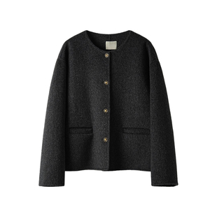 高级感巨好看的毛呢外套短款女秋冬加厚百搭大码宽松显瘦呢子大衣