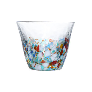 彩色津轻杯 江户硝子清酒杯茶杯单杯小酒杯子四季中古vintage日式