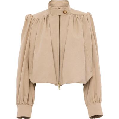 【春季新品】Chloe蔻依 26春季新款棉帆布收裥梨形夹克