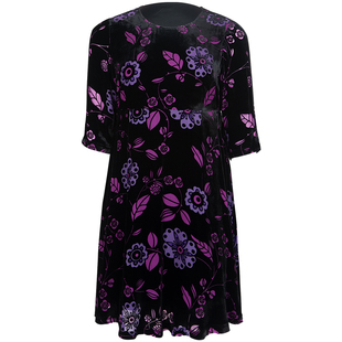 春装女2026年新款黑紫色连衣裙高级感胖mm大码女装显瘦遮肚轻奢