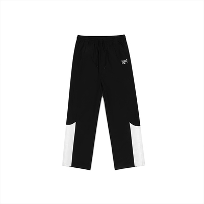 美国EVERLAST拳击美式运动裤美式高街黑白撞色男女款排扣直筒长裤