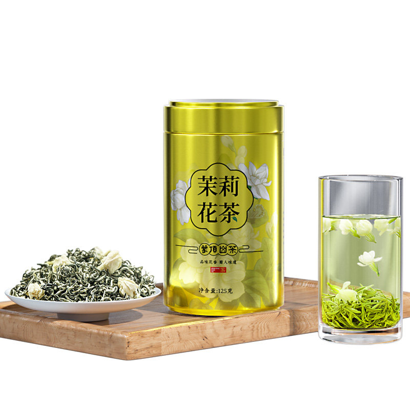 2026新茶四川蒙顶山飘雪茉莉花茶特级浓香型商用罐装自己喝500g