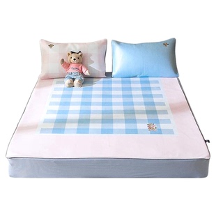 TeenieWeenie小熊刺绣凉席床笠款冰丝凉感席三件套可折叠可机洗