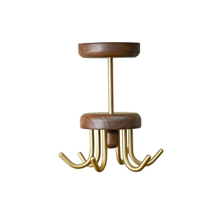 胡桃木吸顶挂钩桌下悬挂底部柜下吊钩玄关柜底粘钩厨房锅铲置物架