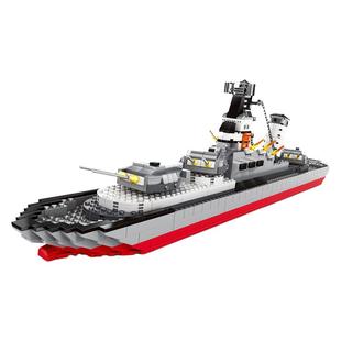万格战列舰驱逐舰军事航空母舰小颗粒积木大型模型拼装玩具礼物