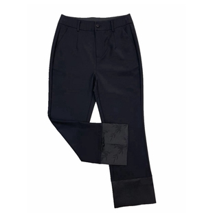 欧洛风琴9322后腿开叉西装裤女春季高腰显瘦烟管小西裤女小直筒裤