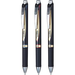 官方旗舰店 日本Pentel派通黑金速干防溅水中性笔金标商务ENERGEL办公学生签字笔0.5黑红蓝色按动子弹头BLP75