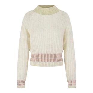 MESUX米岫冬季新品时尚设计长款撞色边毛衫女MLWUE415