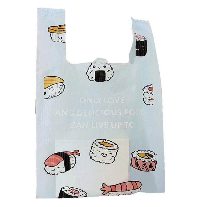 日系海盐蓝可爱寿司塑料手提袋烘焙包装袋食品级外卖打包袋塑料袋