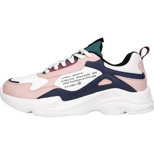 特步女鞋复古老爹鞋冬季新款轻便休闲鞋官方旗舰防水皮面运动鞋女