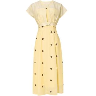 夏季女装2026新款气质赫本风防晒衫收腰显瘦波点连衣裙长裙女