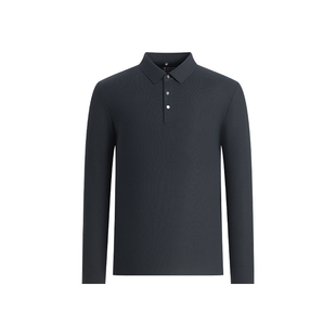 杉杉肌理感长袖男士polo衫2026新款春秋商务高级翻领纯色t恤男款