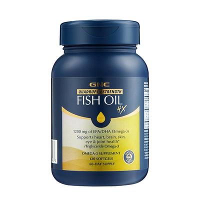 2瓶装GNC健安喜四倍铂金鱼油深海omega3高含量护心脑眼健康120粒