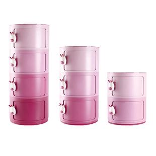 绣川树脂卧室床头柜塑料圆形整理客厅储物柜子儿童玩具多层收纳柜