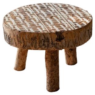 实木小矮凳复古怀旧阳台置物花架支撑底托多肉花盆托架板户外底座