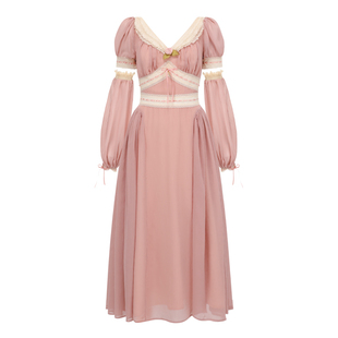 LaceMade 夏日长诗 法式复古浪漫两穿可拆卸防晒袖少女蕾丝连衣裙