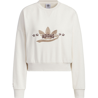 Adidas/阿迪达斯正品三叶草女子针织运动圆领套头卫衣IN1054