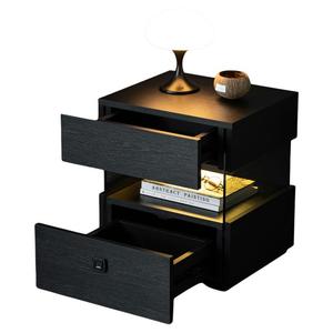 北欧风卧室床头储物柜意式极简悬浮智能床头柜现代简约带锁床边柜