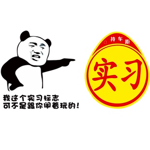 我这个实习标志可不是跟你闹着玩的新手上路印章搞笑女司机车贴纸