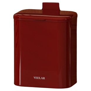 厨房垃圾桶挂式免弯腰小号壁挂厨余桶中古风红色柜门挂式卫生桶