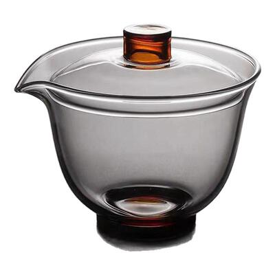 加厚耐高温玻璃茶具大号盖
