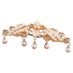 汉服发冠古风头饰唐宋明制发饰新中式合金U钗冠珍珠步摇发簪配饰