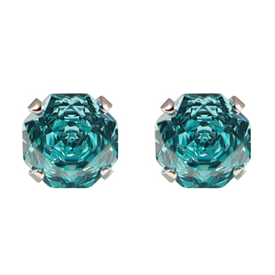 ISLANDIO原创冰川玫瑰帕拉伊巴s925纯银耳钉爆闪八边春夏耳骨钉女