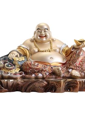 台湾掐丝珐琅镶宝大肚弥勒佛摆件
