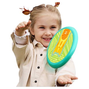 Hape运动软飞盘儿童手抛回旋镖幼儿园室户外亲子游戏安全飞碟玩具