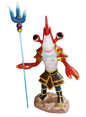 龙虾螃蟹玻璃钢发光家居软装餐厅