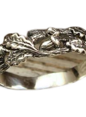 橡树叶子树枝周年纪念礼物戒指