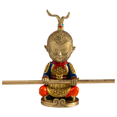 古铜官 《静思》孙悟空齐天大圣摆件铜工艺品禅意家居装饰品礼品