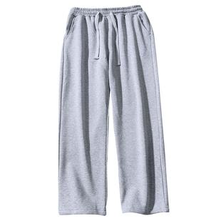 460g重磅裤子男学生宽松运动卫裤灰色休闲百搭长裤直筒潮牌篮球裤