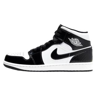 Air Jordan 1 Mid AJ1 全明星 黑白熊猫 漆皮 篮球鞋 DD1649-001