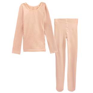 儿童舞蹈服秋冬肉色内搭女童保暖套装隐形紧身上衣演出服打底衣