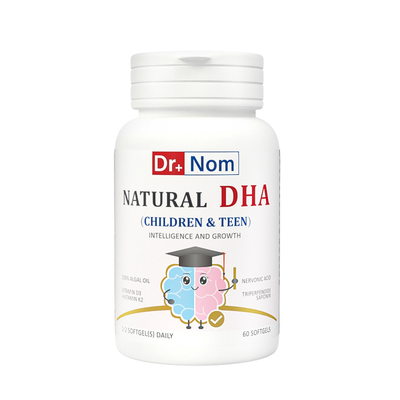 drnom儿童脑营养专注意力DHA文冠型ADHD藻油软胶囊补脑记忆力