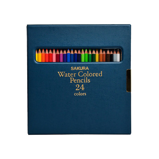官方旗舰店 日本sakura樱花水溶性彩色铅笔木头铅笔24色手绘水性彩色铅笔学生美术填色笔日本进口