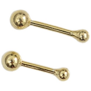 免摘养耳洞螺丝耳钉女925纯银镀14k金可拧前后大小圆珠耳骨钉粗针