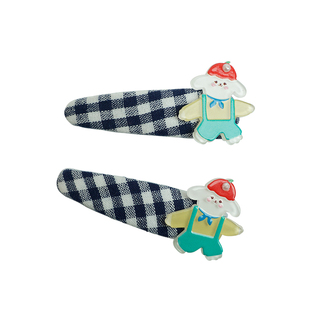 可爱小狗格纹儿童发夹女韩系甜美百搭侧边夹浏海碎发夹儿童发饰