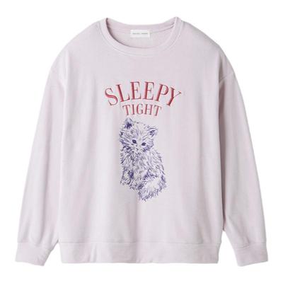 SNIDELHOME刺绣猫咪圆领睡衣