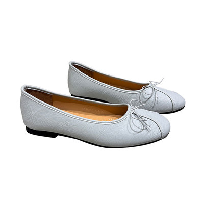 法式褶皱蝴蝶结芭蕾舞鞋奶奶鞋