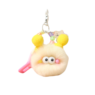 毛毛小煤球挂件汽车钥匙扣书包包包挂饰背玩偶饰品可爱毛绒公仔女