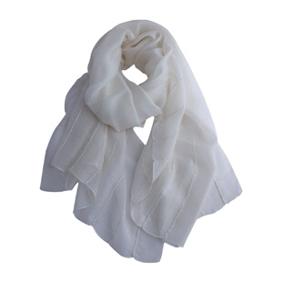 挚爱雅色~定制款真丝羊毛手工缝珠围巾薄款优雅百搭高级感送妈妈