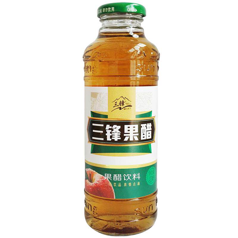 三锋发酵苹果醋饮料饮品低碳水420ml*12瓶整箱玻璃瓶