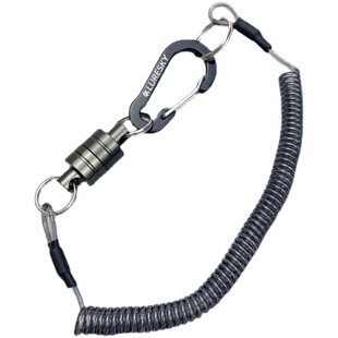 出口路亚钓鱼快卸磁力扣强磁钢丝伸缩失手绳抄网多用途快拆登山扣