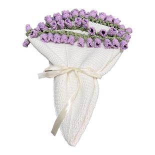 手工钩织玫瑰花束毛毯子成品针织午睡盖毯七夕教师节礼物送女友生