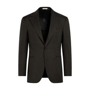 SUITSUPPLY-绿色羊毛千鸟格休闲西装外套