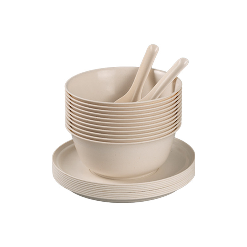 诺鲜一次性稻壳餐具食品级套装