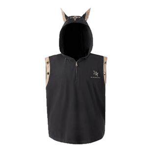 BJHG不计后果 杜宾无袖背心男新款夏季宽松美式T恤连帽马甲坎肩女